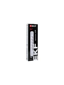 Удлинитель 5х3м IP20 2USB 2.4А+2type-C LUX 1.5кв.мм EKF UBA-LUX-503-TC