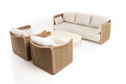 "Аликанте" лаунж-зона из искусственного ротанга, цвет соломенный