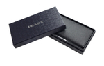 PRADA Saffiano Long Cow Leather Wallet Men"s Black