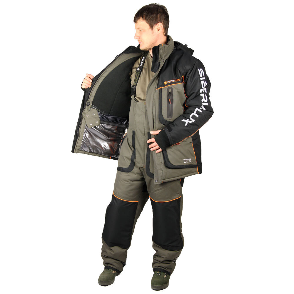 Костюм зимний мужской Siberia LUX Huntsman Хаки/Черный ткань Breathable