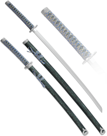 Armas Del Mundo Набор самурайских мечей, 2 шт. Ножны зеленый мрамор