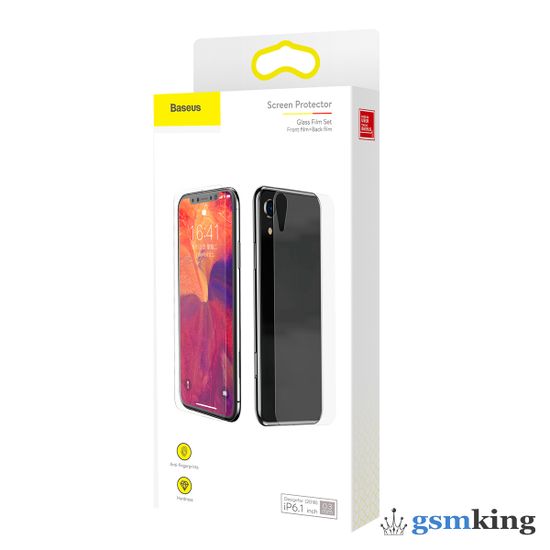 Baseus Glass Film Set (Front film+Back film) for iPhone XR/11 Transparent SGAPIPH61-TZ02
