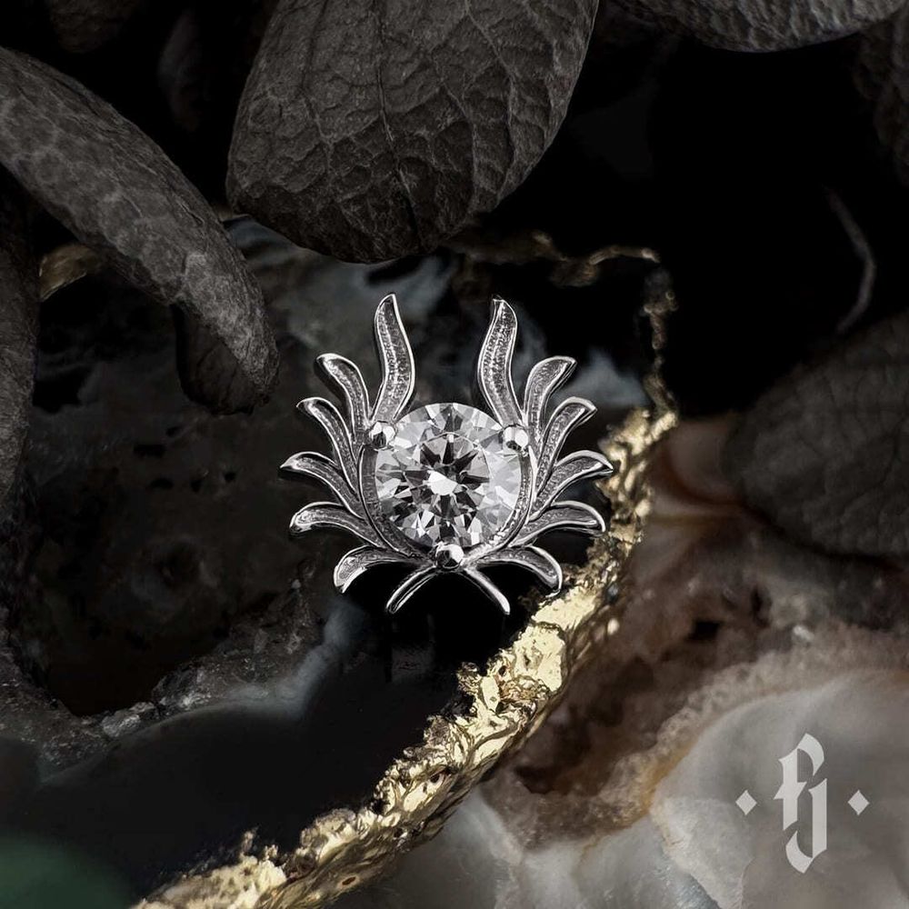 Накрутка "Hermes" - Белое золото - White CZ