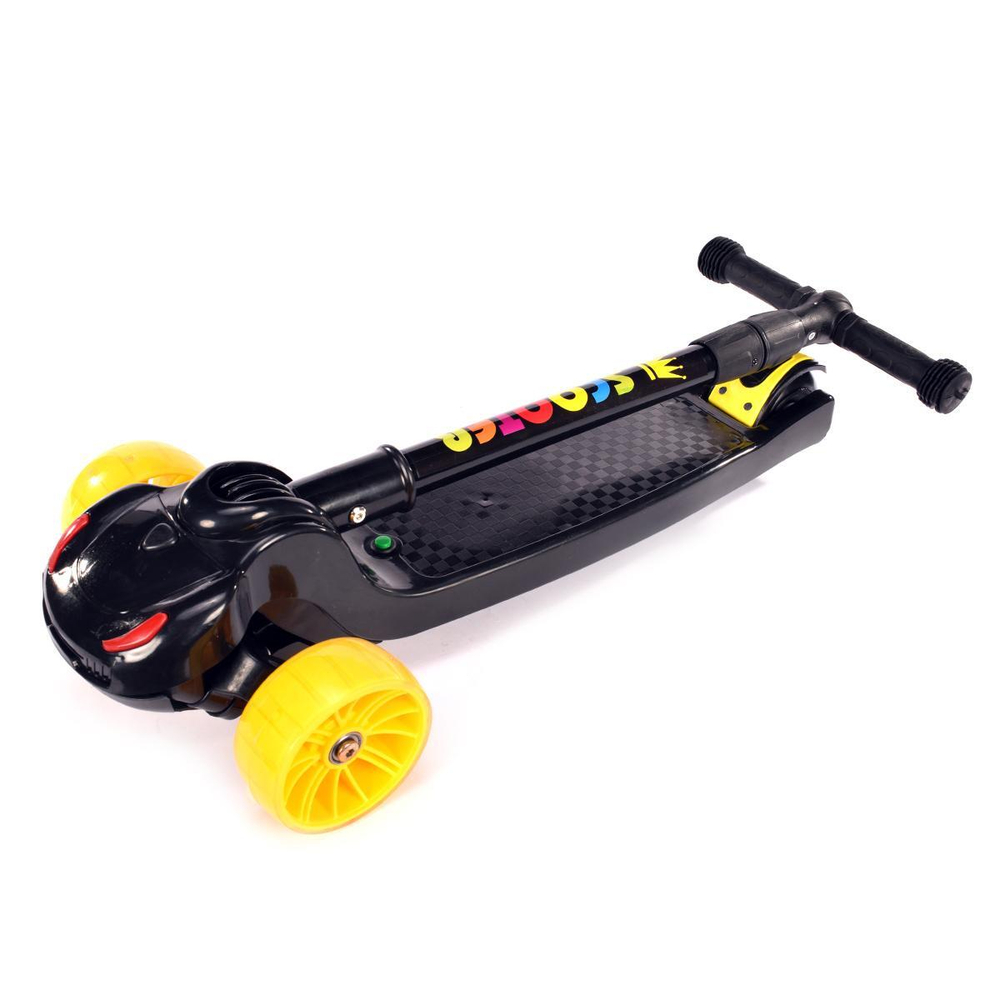 Самокат 3-х колесный, свет, звук, 2 (черный)