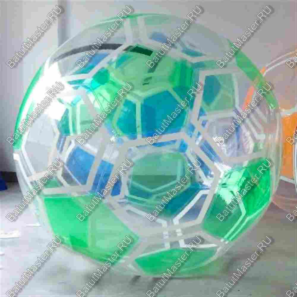 Аттракцион Водный шар ПВХ «Футбольный мяч Зеленый», 2*2*2 м