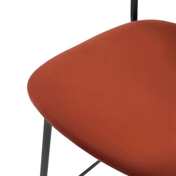 Барный стул Eirill, 71 см, кирпичный велюр с черными ножками