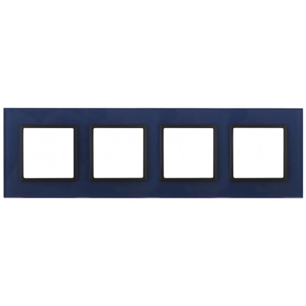 14-5104-29 ЭРА Рамка на 4 поста, стекло, Эра Elegance, синий+антр