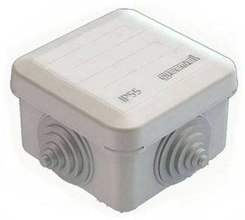 Короб распределительный ОП 70*70*40мм IP 55 4 вх.Greenel GE41236 серый 678488