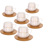 Кофейный набор 12 предметов «Скарлетт» (6 кружек 90мл+6 блюдец), прямоугольники