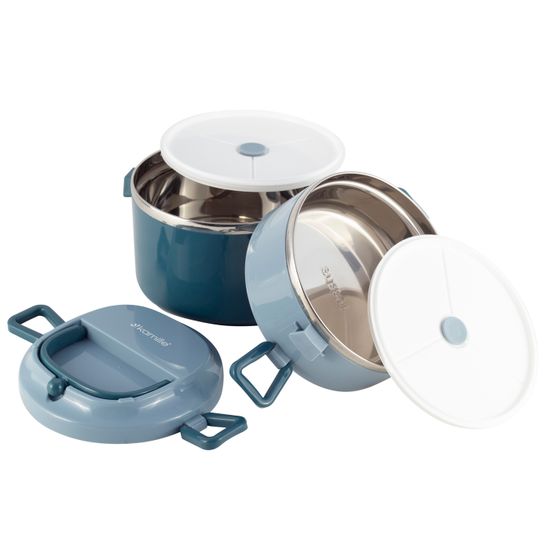 Ланч бокс двойной 1700 мл. Kamille KM 2136 пластик, нержавеющая сталь