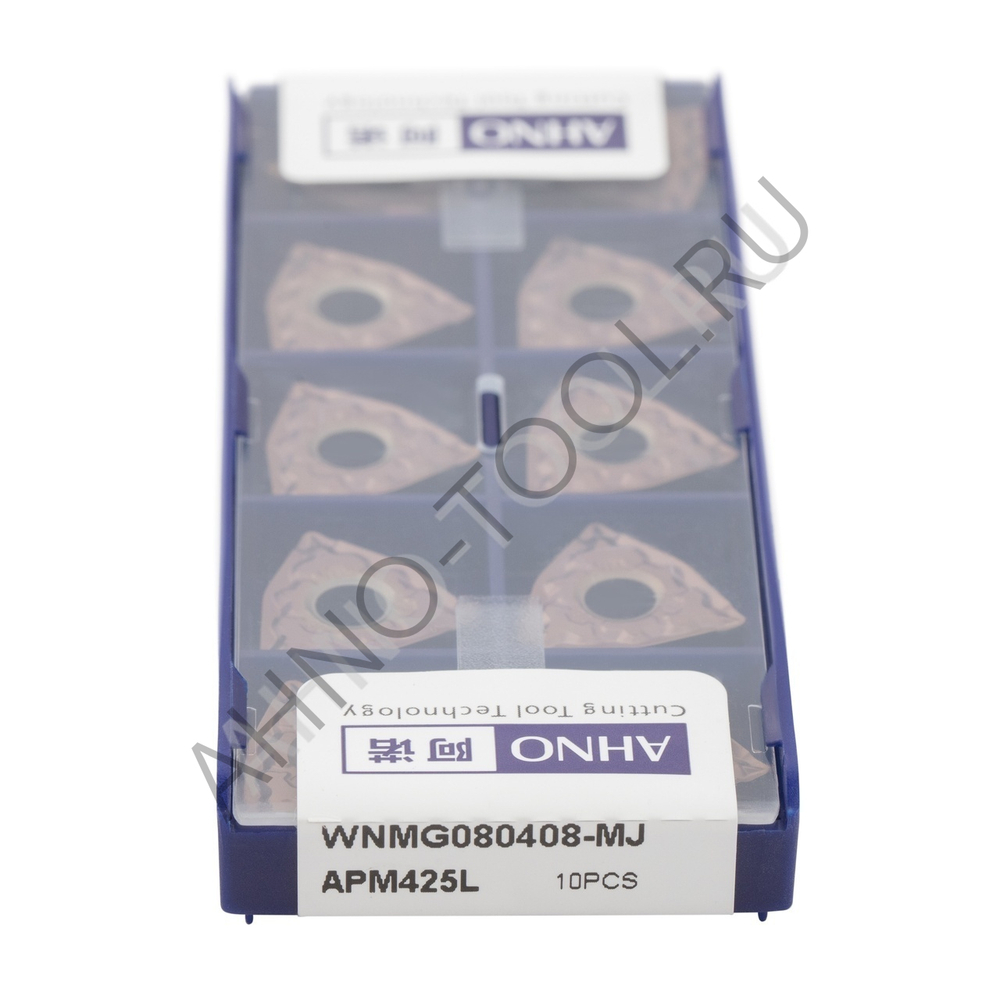 Пластина твердосплавная ISO WNMG080408-MJ APM425L AHNO по жаропроч. и нерж.стали, получистовая