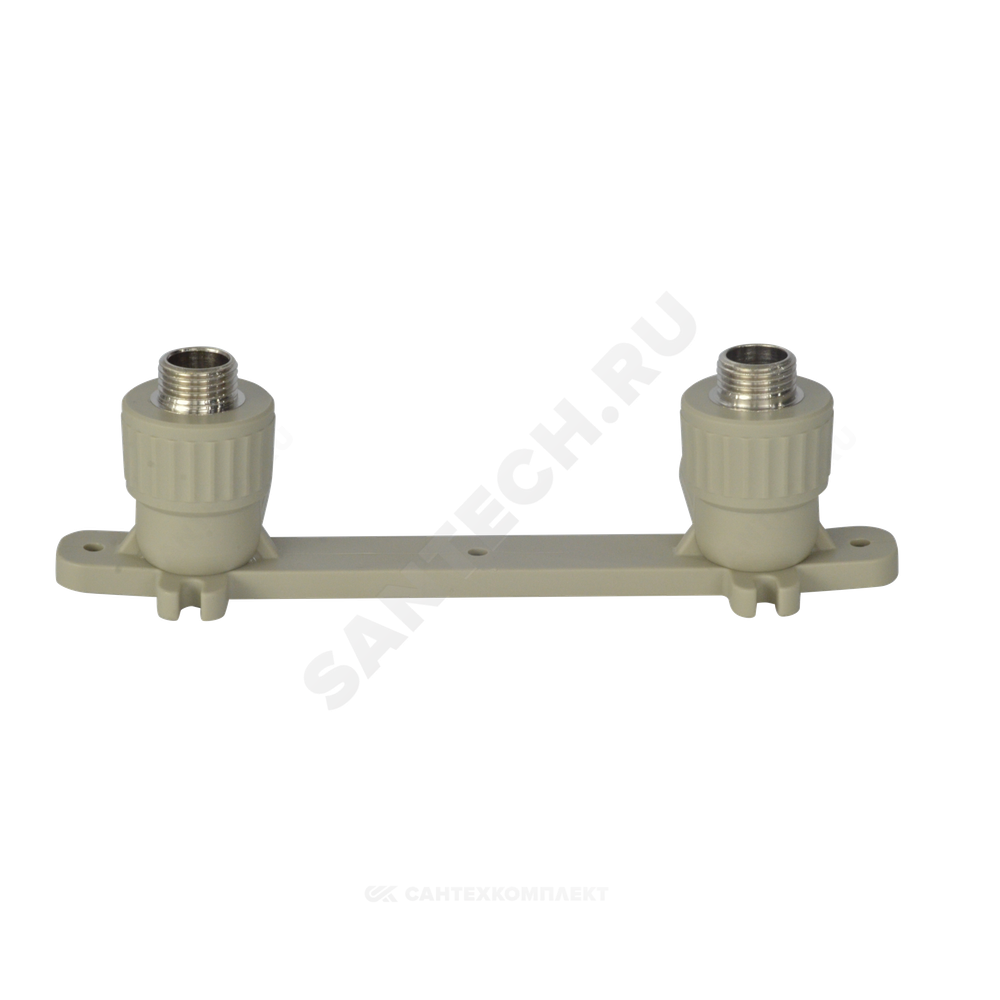 Планка монтажная PP-R серая Дн 25х1/2" НР под смеситель с водорозетками VALFEX 10124220Г
