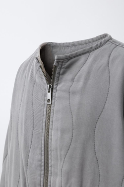 ZARA СТЕГАНАЯ КУРТКА СВОБОДНОГО КРОЯ, АНТРАЦИТОВО-СЕРЫЙ