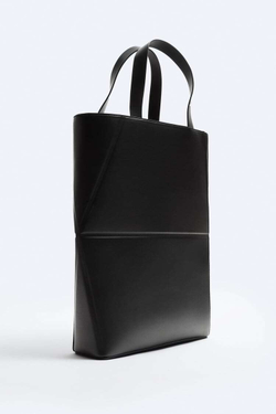 ZARA СУМКА-ШОПЕР ORIGAMI, ЧЕРНЫЙ