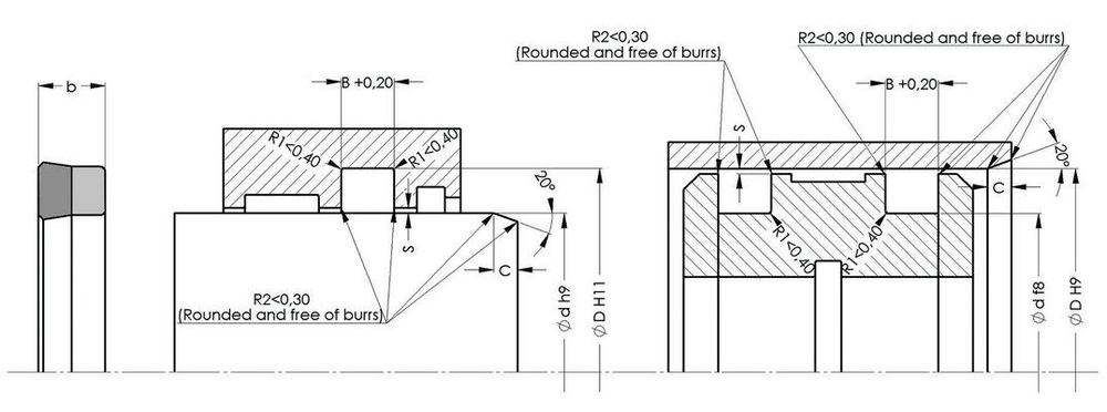 A107-085 Симметричное уплотнение 97-85-9,6/8,65