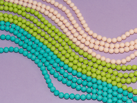 Нить бусин для украшений 6мм, "Майорка-Бирюза" (имитация)