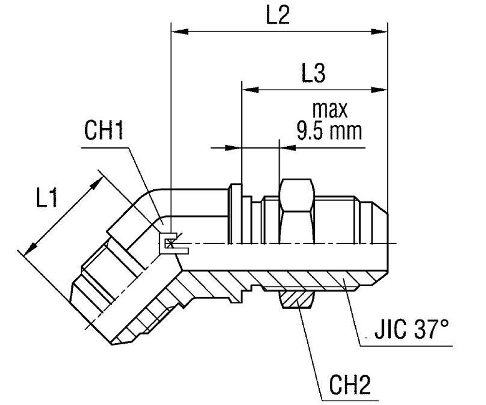 Соединение PD45 JIC 7/8&quot;