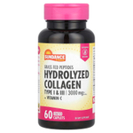 Sundance Vitamins, Гидролизованный коллаген типа I и III + витамин C, 60 капсул в оболочке