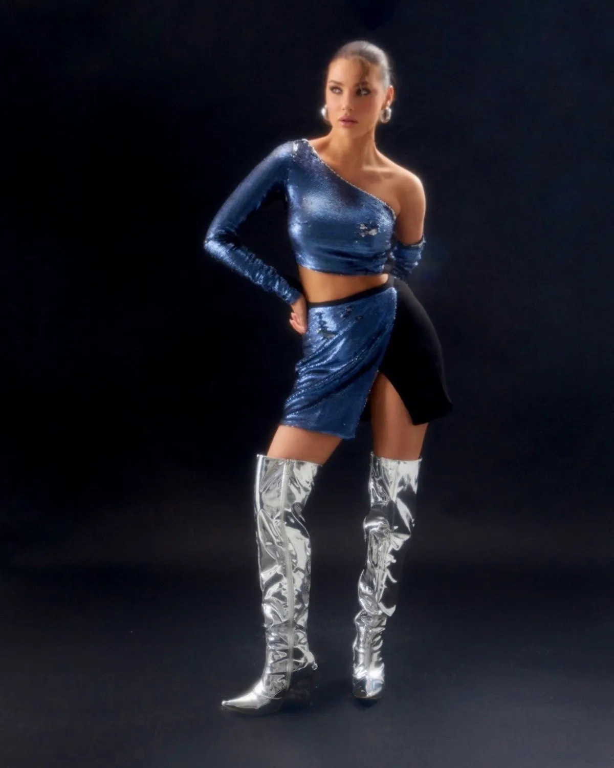 Two Piece Skirt Set Galaxy Blue