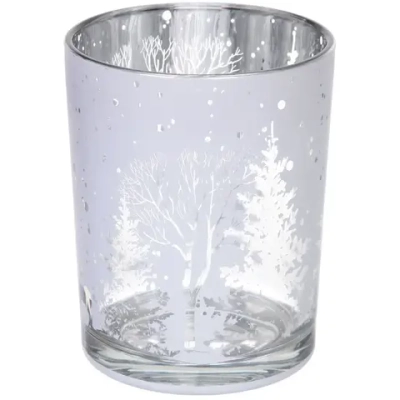 Подсвечник «Зимнее сияние» 10*12,5 см, Белый