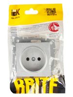 BRITE Розетка 1-местная без заземления без защитных шторок 10А РС10-1-0-БрА алюминий IEK