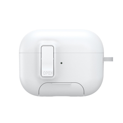 Чехол белого цвета для наушников AirPods Pro 2, белый цвет, Dux Ducis, серия PECQ Series (встроенная подставка для смартфона)