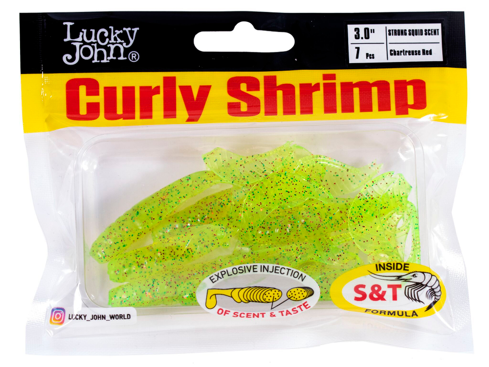 Твистеры съедоб. искусст.  LJ Pro Series Curly Shrimp 3,0in (07.62)/S15 10шт.