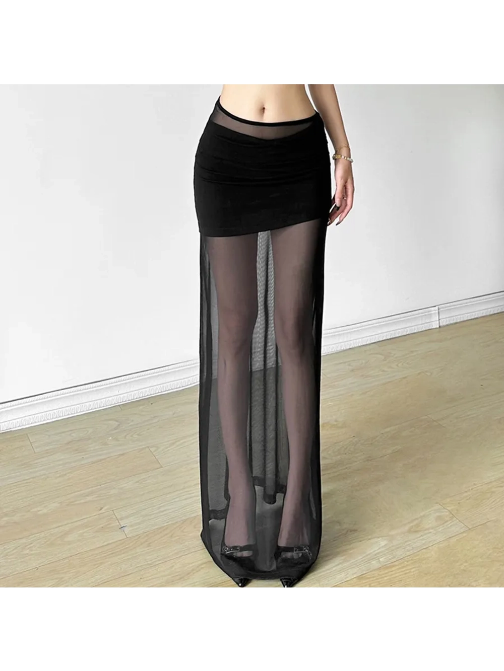Юбка длинная прозрачная