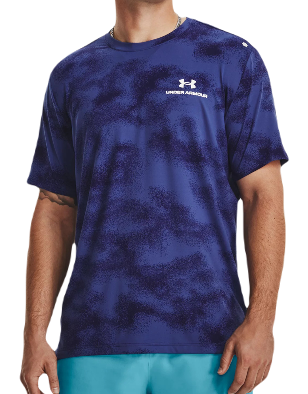 Теннисная футболка Under Armour Men's UA RUSH Energy Print Short Sleeve - sonar blue/white
