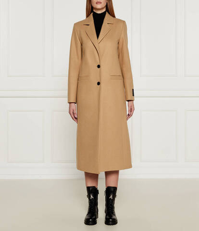 Хлопковое пальто HUGO - светло-коричневый(50526199)