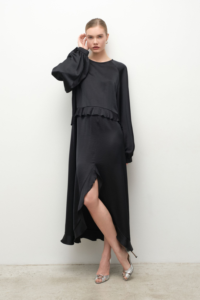 Платье богемное с воланами