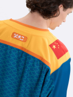 Джерси хоккейное синее ХК "Шанхайские Драконы", реплика с вышивками (ТМ ATRIBUTIKA&CLUB)