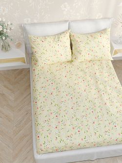 Постельное белье перкаль Сказка "Гортензия/Жасмин" 1,5-сп Наволочка 50x70 см 1 шт Простынь на резинке 90x200 см Пододеяльник 145x215 см