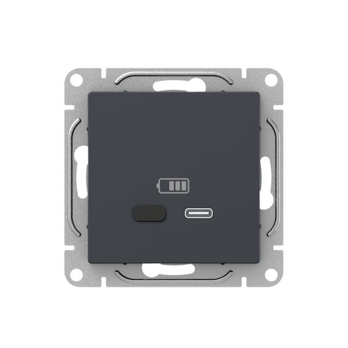 Механизм розетки USB-С, быстрая, графит Эпика EKF
