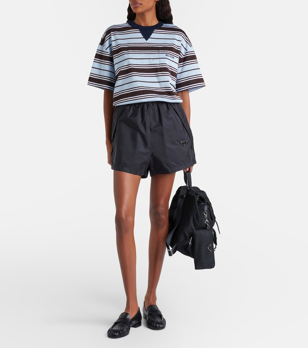 Рюкзак Prada Re-Nylon Medium Leather-Trimmed "Black"