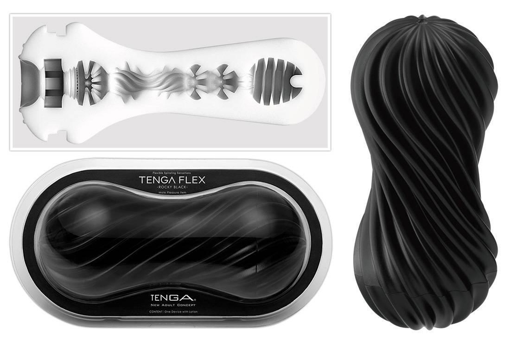 Мастурбатор Tenga Flex Rocky Black