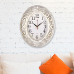 Часы настенные овальные 31*26см "Классика", корпус белый с золотом