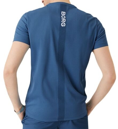 Мужская теннисная футболка Björn Borg Ace T-shirt Stripe - copen blue