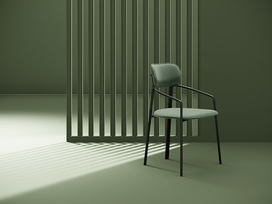 Стул ror, round, рогожка, черный/зеленый