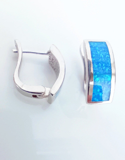 Серьги Эстерелла, серебро 925 проба, родирование, опал синтетический/Ф