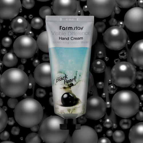 Крем для рук с черным жемчугом FarmStay Visible Difference Hand Cream Black Pearl, 100г