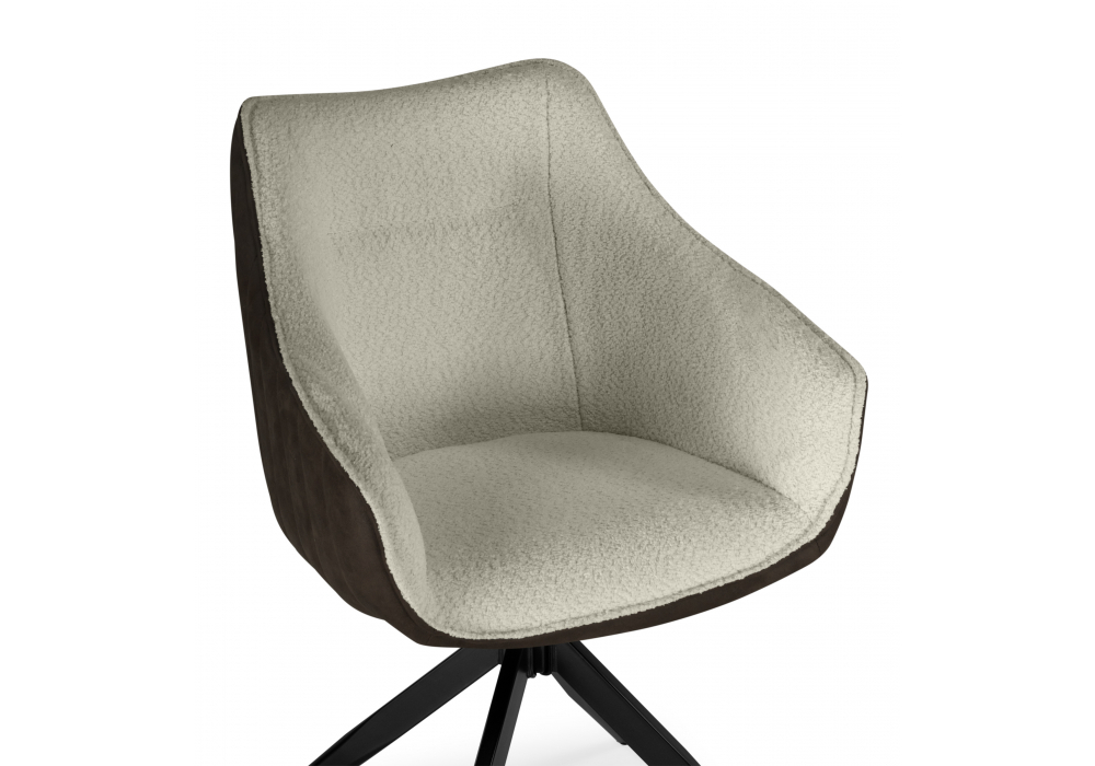 Стул на металлокаркасе Woodville Kansas brown, cream, black, ножки черные