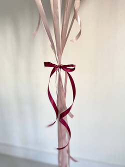 Воздушные шары бордовый/бургундия/мерло/пыльная роза бант №3399