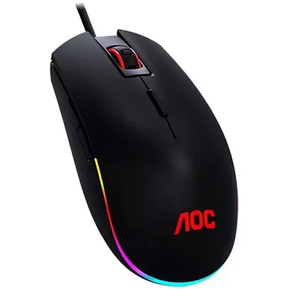 Мышь игровая AOC GM500 8 кн. 5000 dpi, USB2.0 кабель 1.8 м Черный GM500DRBE