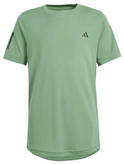 Детская теннисная футболка Adidas B Club 3 Stripes Tennis Shirt - Green