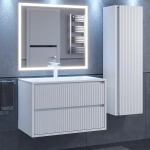 Тумба с раковиной Uperwood Next Premium подвесная, 80 см, белая, 2 ящика