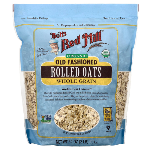 Bob's Red Mill, Органические традиционные овсяные хлопья, цельнозерновые, 907 г (32 унции)