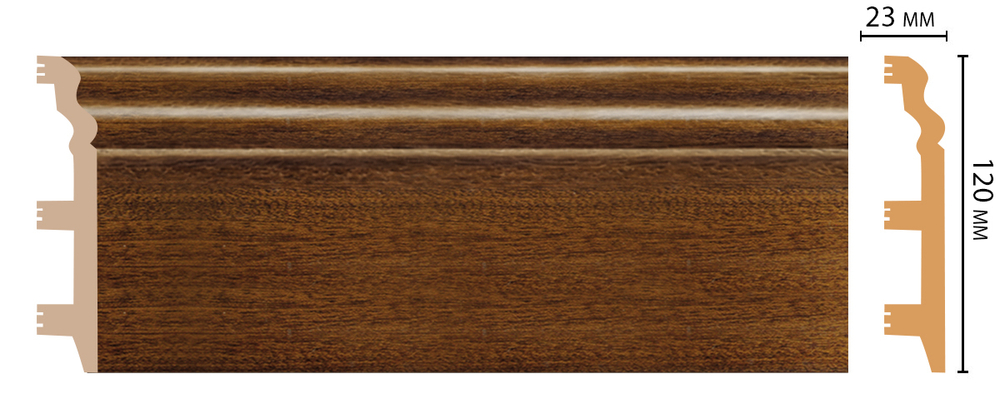 Плинтус напольный DECOMASTER D233-75 ШК/8 (120*23*2400мм)