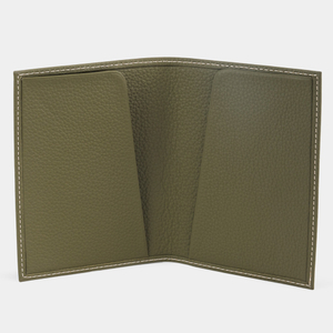 Обложка для паспорта из натуральной кожи теленка, зеленого цвета