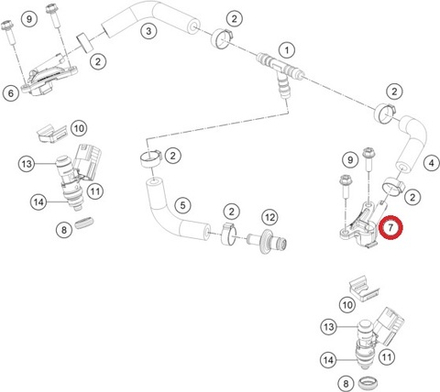Коннектор топливной форсунки левый KTM, HQV, GASGAS EC250/300